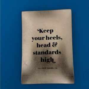 Coco Chanel Quote Trinket Dish - Gold with Black Text